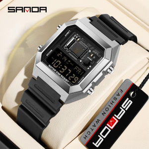 SANDAD Top Brand 6216 Mens Electronic Watch Alarm Clock Men Electronic Watch Square Multi functional Countdown Watch