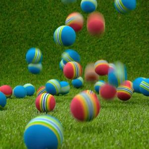 10pcs Bola Golf Bahan Busa Spons Warna Pelangi Untuk Golf Latihan