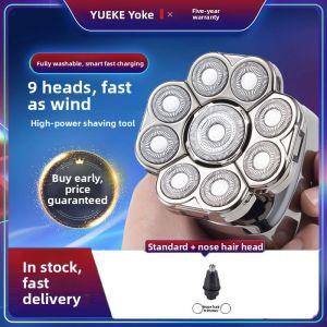 MONLEYTA | Electric Nine Blade Head Shaver Mens Special Hair Clipper Bald Head Razor Trimmer Self-Lapping Barber Machine Monleyta Brand