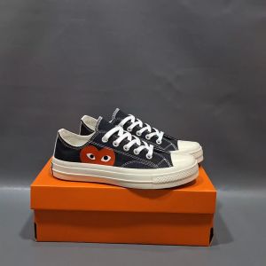 SEPATU CNVRS 70S LOW X SDJ PLAY LOVE HITAM SOL GLOSSY 36-43 SNEAKERS BLACK WHITE