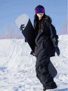 Womens Fleece Lined Waterproof Windproof Ski Pants Functional Style Long Trousers Comfortable Warm Polyester Fiber Workwear