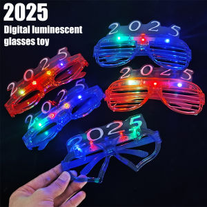 10PCS 2025 LED Light Up Glasses Neon Party Glow Sunglasses Flashing Glasses Adults Kids Glow Shutter Heart Rave Party Supplies