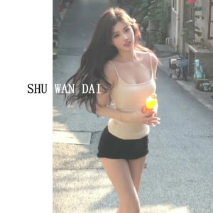 เสื้อยืดแขนกุดสไตล์ไทยสําหรับผู้หญิงที่มีหมอนอก ชุดชั้นในเป็นเสื้อผ้าเสริมความงามที่พอดีกับหลัง บราความงามชิ้นเดียวความยาวสั้น