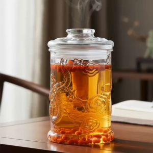 Bình Thủy Tinh Ngâm Rượu Họa Tiết Rồng Nổi 3D TR6L - Dung Tích 6 Lít - Bình Đựng Nhân Sâm Có Nắp Đậy Kín Khít Cao Cấp