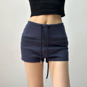 Street Style Fitness Shorts Womens Casual Drawstring Sports Bicycle Shape Slimming Summer 2025 Cotton Mix Casual Pants