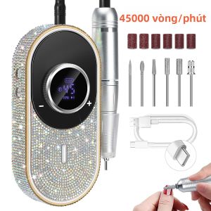 Bộ Dụng Cụ Làm Móng Chuyên Nghiệp Máy Khoan Điện 45000 Vòng/phút Sạc Lại Được Tiếng Ồn Thấp Kèm Phụ Kiện Cho Việc Chăm Sóc Móng