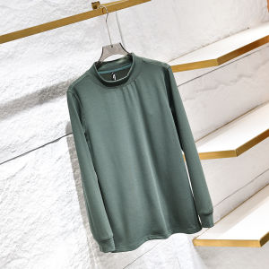 Áo Thun Nam Tay Dài Cổ Cao Màu Trơn Thời Trang Mùa Đông Thoải Mái Thoáng Khí Phong Cách Đường Phố Thường Ngày Chất Liệu Cotton