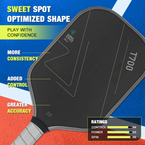 USAPA Approved T700 Raw Carbon Fiber Pickleball Paddle Spin Textured Surface