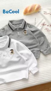 Áo Polo Dài Tay Thêu Hình Chú Chó BECOOL Áo Polo Dài Tay Chất Cotton Cho Bé Size Từ 10 -25Kg