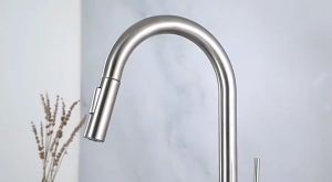 Vòi rửa bát rút dây đơn inox 304