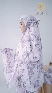 LOUFIE - Mukena Dewasa Travelling Mini Pouch Parasut Korea Motif Lilly