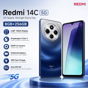 Redmi | 2026 new Redmi 14C 5G 8GB+256GB Phone 6.88 120Hz Screen 50MP AI Camera Snapdragon 4 Gen 2 5160mAh Battery Dual SIM 5G
