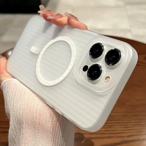 Ultra-Thin MagSafe iPhone 17 pro Max Phone Case Womens Skin Feel Wave Transparent Protective Shell for Apple 16 15 14 13 Models