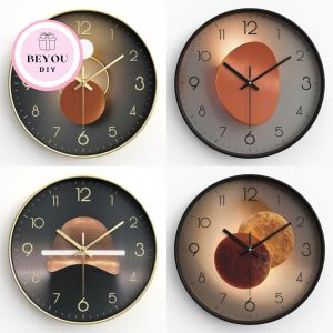 Đồng Hồ Treo Tường Nghệ Thuật Kim Trôi 3D Êm Ái Mặt Kính Trang Trí Phòng Ngủ Phòng Khách Cực Chill | BEYOU Decor