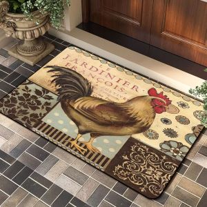 VIKAMA Christmas Door Mat Gnome Truck Xmas Tree Print Welcome Rug Non Slip For Entryway Front Door Indoor Outdoor Holiday Decor
