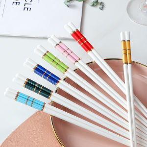 High-End Ceramic Chopsticks Anti-Mold Lightweight Luxury Home Commercial Use Jingdezhen Porcelain Chopsticks Macaron Color Creative Design
