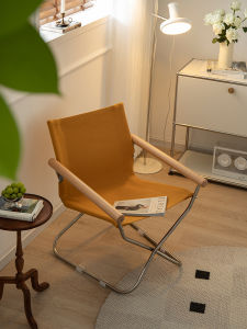 NychairX Foldable Outdoor Camping Chair Backrest Lounger Balcony Leisure Chair Portable Adjustable No Brand Wood Material