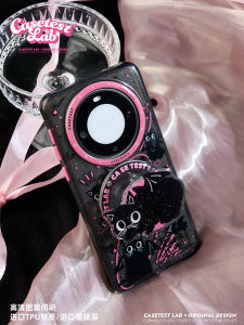Original Flash Powder Cute Cat Magnet Huawei Mate60 pro plus Phone Case Anti-Fall Creative Cartoon Design Sweet Protective Cover