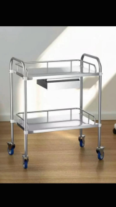 Stainless steel 304 treatment trolley thickened medical organizer heavy trolley multifunctional equipment push cart