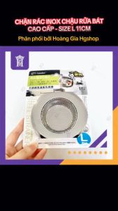 Comb 2 chiếc Lọc rác inox bồn rửa chén Chặn rác inox chậu rửa bát cao cấp Haodex HGshop siêu bền đúc nguyên khối đánh bóng 2 mặt..  [Hàng cao cấp] - Kitchen Sink Strainer Kitchen Trash Strainer Fits Well On Drain（Large 2 pieces）