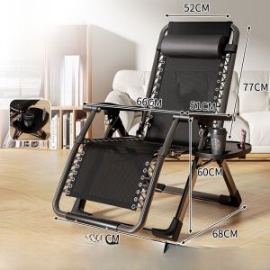 Summer Folding Recliner Chair Durable Nap Chair Balcony Special Elderly Use Sit And Lie Dual Purpose Cool Chair Metal Material