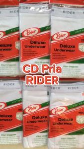 3 Pcs Celana Dalam Laki Laki Dewasa Putih Polos Merk Rider Art 125B | CD Cowok Katun Adem Nyaman