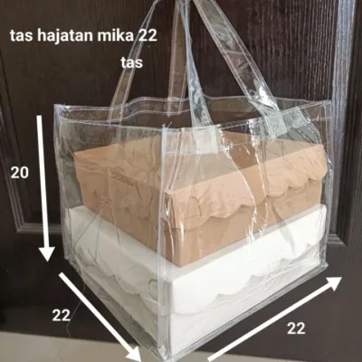 12 pcs Tas hajatan bahan mika untuk box 22x22