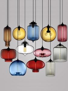 Scandinavian Industrial Style Glass Pendant Lighting Fixture for Restaurant Coffee Shop Bar Creative Minimalist Design