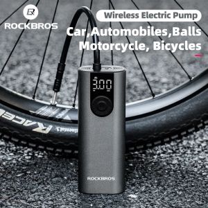 ROCKBROS 150psi Bicycle Pump Cycling Electric Air Pump 2600mAH High Pressure Wireless Air Inflator Motorcycle Portable Bike Pump