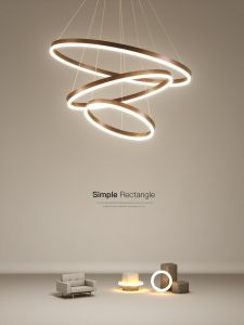 Modern Scandinavian Creative Large Living Room Pendant Light Triple Ring