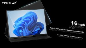 ZEUSLAP 16inch tempered glass screen protector for ZEUSLAP-Z16 Max pro Z16TV P16KT monitor full glass covered protection screen film