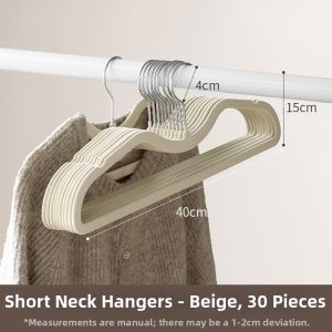 LANJIAOLUO | Anti-Slip No-Mark Closet Organizer Short Neck Hanger