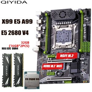 Bộ Kit Mainboard QIYIDA X99 LGA2011-3 Combo Xeon E5 2680 V4 32GB 3200MHz 4 Kênh DDR4 SATA 3.0 NVMe M.2 ATX - Gói Phần Cứng Máy Tính