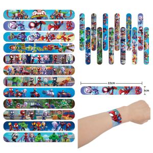 Disney | 12/24Pcs Series Slap Bracelet Pvc Snap Circle Cartoon Pat Circle Bracelet Children Fun Gifts Birthday Gifts