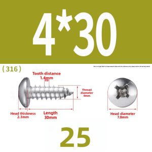POWER&STRONG | Stainless Steel Self-Tapping Screws M1 M3 M4 M5 M8