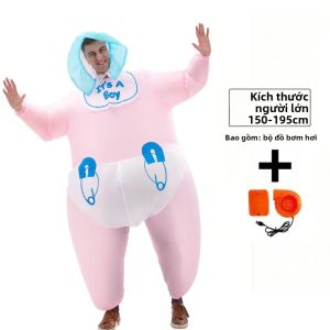 Bộ Trang Phục Bơm Hơi Cho Người Lớn Màu Hồng/xanh Dương Đạo Cụ Tiết Lộ Giới Tính Bé Phụ Kiện Hóa Trang Dễ Thương Cho Halloween Giáng Sinh Biểu Diễn