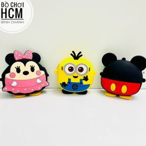 [NHIỀU MẪU] Đồ chơi trẻ em túi đeo chéo vai bằng silicone hình mèo kitty chuột mickey dễ thương dành cho bé gái