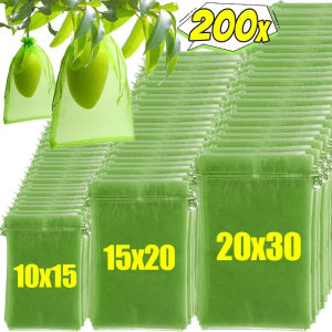 ถุงป้องกันพืชผล200ชิ้นถุงป้องกันนกสตรอเบอร์รี่องุ่นผลไม้อุปกรณ์ทำสวนตาข่ายคลุมผักกระเป๋าตาข่าย Grow ผลไม้ขายส่ง