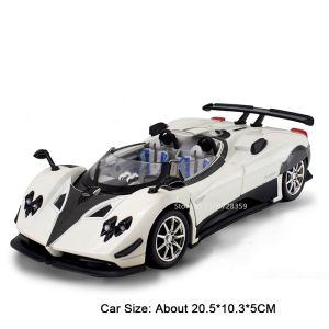 1:24 Pagani Huayra Zonda Toy Sports Car Models Alloy Diecast Mini Supercars Sound Light Doors Opened Pull Back for Boys Gifts