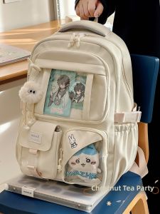 Casual Large Capacity Shoulder Bag for Middle And High School Girls Computer Backpack Sweet School Style with Computer Compartment