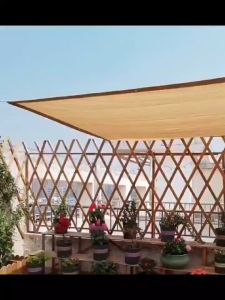 (ซื้อ 1 แถม 1)ผ้ากันแดดหน้าบ้าน เหลือง สแลนด์กันแดด ผ้าบังแดด ผ้าใบกันแดดฝน  ผ้าใบกันแดด สแลน แผ่นตาข่ายกันสาด ตาข่ายบังแดด สแลน กัน  แสรนกันแดด