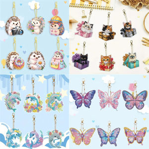 DIY Diamond Painting Keychains per Set - Animal Theme Suitable for Beginners Diamond Set Craft Supplies Exquisite Gifts for