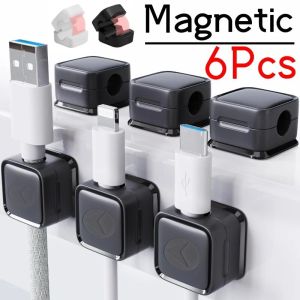 6Pcs Cable Clips Self-Adhesive Data Cable Organizer Desktop Wire Storage Charger Cord Holder for Car USB Wire Cord