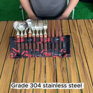 Coolcamp ชุดช้อนส้อม ตะเกียบ 9 ชิ้น Grade 304 stainless steel พร้อมกระเป๋าจัดเก็บ อย่างดี สินค้าส่งจากไทย