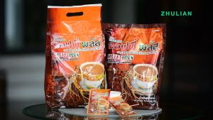 ZHULIAN COFFEE PLUS กาแฟปรุงสำเร็จชนิดผงผสมโสม (แพ็ค 40 ซอง)
