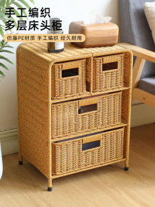 เคหะ KENS ชั้นวางของแบบพับได้ PVC สำหรับห้องนอน ชั้นวางของหลายชั้น ชั้นวางของแบบหีบห่อบาง ตู้เสื้อผ้า โต๊ะหน้าเตียง