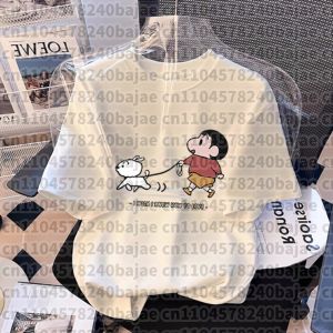 52TOYS | 2026 New Summer Crayon Shin Chan Creative Printed Fashion Womens T-shirt Pure Cotton Plus Size Loose Casual Short Sleeve Tops