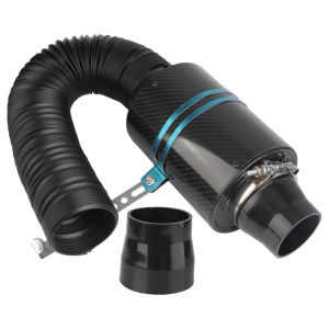 1 Set Pipe Hose Kit Feed Enclosed Intake Induction Universal Fiber Intake Filter Box Car Carbon Fibre Cold Air Filter