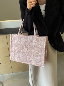 Trendy Large Capacity Canvas Tote Bag for College Students Single Shoulder Handbag Fashionable Durable Daily Use Bag