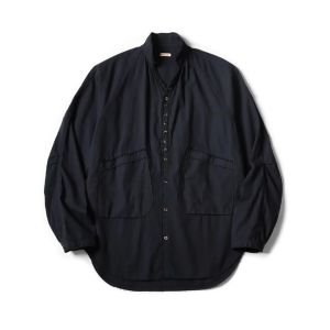 26SS New 25AW KAPL Hirata Kazuhiro Casual Cotton Linen Double Bag Irregular Breasted Loose Long Sleeved Shirt for Men